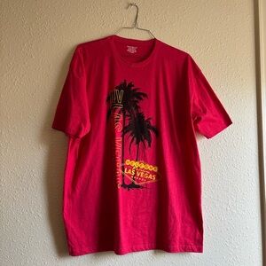 Vibrant Red Las Vegas Graphic Tee